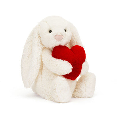 Lapin timide coeur d'amour rouge