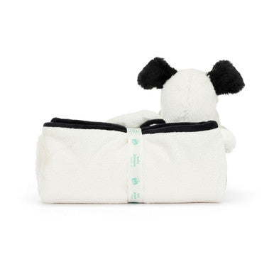 Couverture pour chiot timide noir et crème