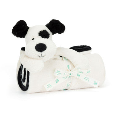 Couverture pour chiot timide noir et crème