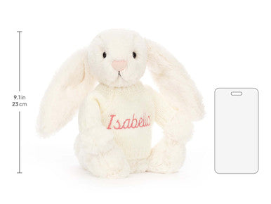 Lapin crème timide avec pull crème personnalisé