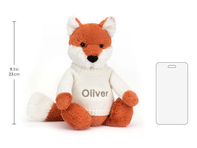 Bashful Fox Cub avec pull crème personnalisé