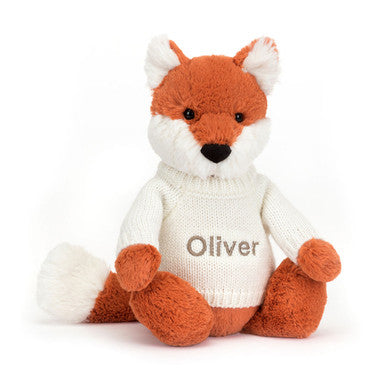 Bashful Fox Cub avec pull crème personnalisé
