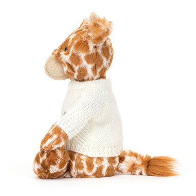 Girafe timide avec pull crème personnalisé