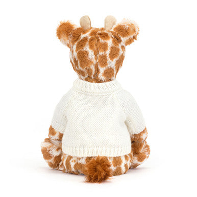 Girafe timide avec pull crème personnalisé