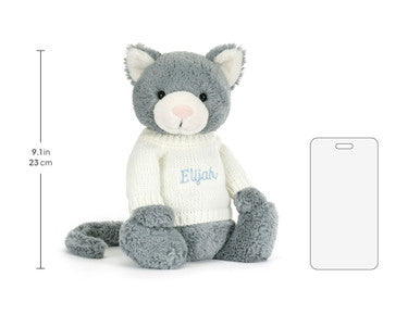 Chaton timide avec pull crème personnalisé
