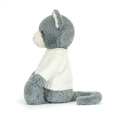 Chaton timide avec pull crème personnalisé