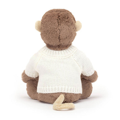 Bashful Monkey with Personalised Cream Jumper