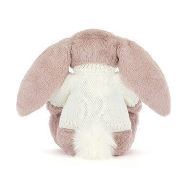 Bashful Luxe Bunny Rosa with Personalised Cream Jumper