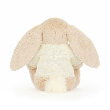 Bashful Luxe Bunny Willow with Personalised Cream Jumper