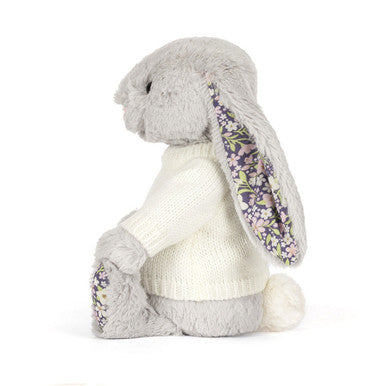 Blossom Silver Bunny 'Bloom' with Personalised Cream Jumper