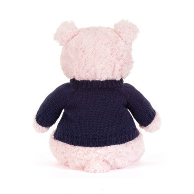 Leola Bear with Personalised Navy Jumper