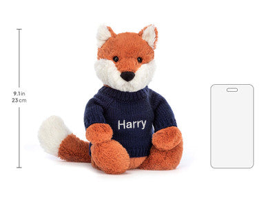 Bashful Fox Cub avec pull bleu marine personnalisé
