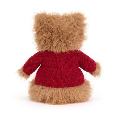 Bartholomew Bear Bouffant with Personalised Red Jumper