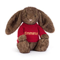 Hoppleston Luxe Bunny avec pull rouge personnalisé