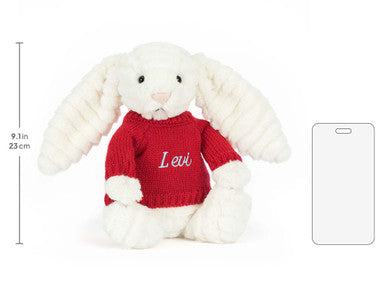 Bashful Luxe Bunny Nimbus avec pull rouge personnalisé