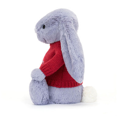 Lapin alto timide avec pull rouge personnalisé