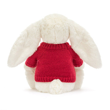 Blossom Cream Bunny 'Berry' avec pull rouge personnalisé