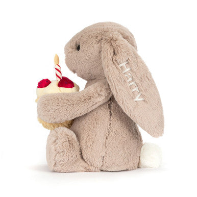 Lapin beige timide personnalisé 'Anniversaire'