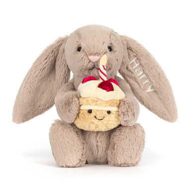 Lapin beige timide personnalisé 'Anniversaire'