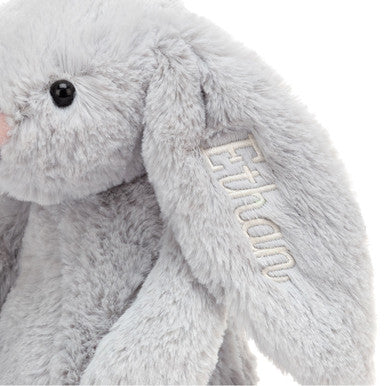 Lapin argenté timide personnalisé Medium