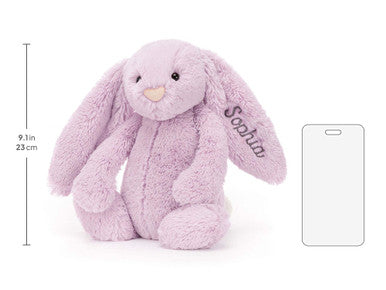 Personalised Bashful Lilac Bunny Medium