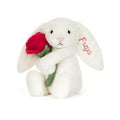 Lapin crème personnalisé avec rose